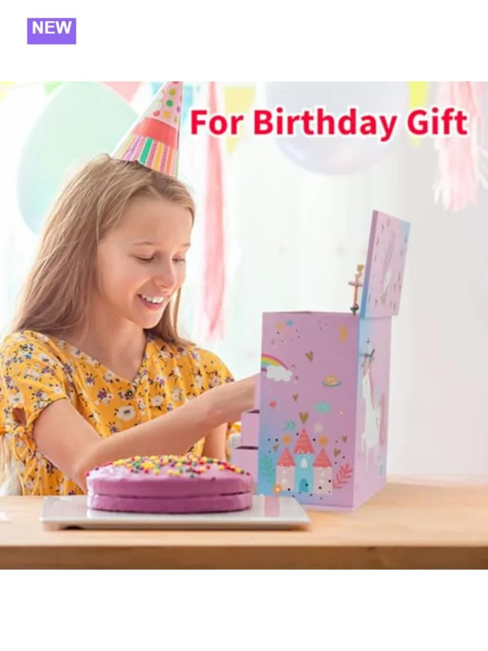 5-Layer Musical Jewelry Box Spinning Ballerina Unicorn Castle Design Jewelry